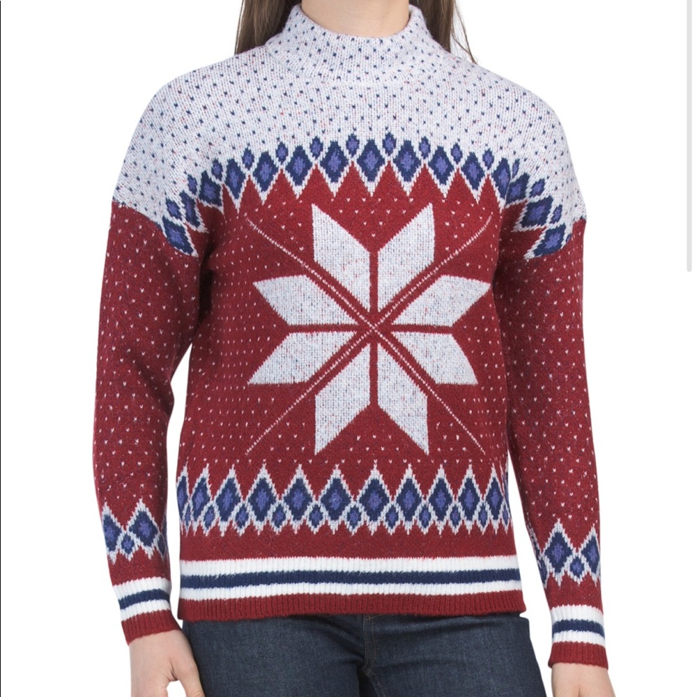 Telluride Snowflake Fairisle Mock Neck Sweater